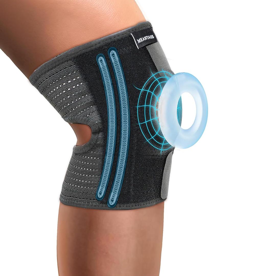 Dual Spring Knee Brace, Breathable & Anti-Slip, Black, L (Black, L)