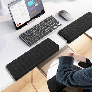 L-Shaped Desk Elbow Pad for Desk,2 PCS Elbow Rest for Desk with Ergonomic Support, Ergonomic Desk Arm Rest Cushion, Non-Slip Desk Edge Wrist Support for Office & Home