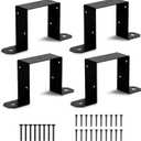 4 Pcs 4" x 4" Strap Post Ties, Heavy Duty Brackets for 4x4 Wood Posts - Ideal for Deck, Fence, Gazebo Construction