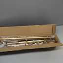 Warm Gold Bay Window Curtain Rods with Aluminum End Cap Finials and Brackets,Adjustable 36-72 Inch Center Rod for windows (24-68), 20-36 Inch Side Rods for windows (16-32),1 Inch Diameter