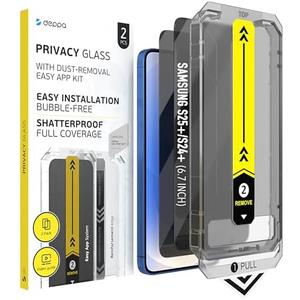 Deppa [2-Pack Privacy Screen Protector for Samsung S25+Plus /S24+ Plus (6.7") Tempered Glass | Fingerprint Unlock | Full Coverage | Case Compatible | Bubble-Free, Easy Install Kit