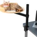 Cat Desk Bed for Indoor, 15.75" Modern Cat Bed for Desk with Mat 360° Rotating & Height Adjustable, Supports up to 22kg/48.5 lb, Furniture for Office and Gaming Tables
