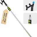 3.48 FT Telescoping Aluminum Boat Hook for Docking, Non-Slip Rubber Tip, 3-Stage Floating Lightweight Sturdy Push-Pull Pole, Scratch-Resistant Rustproof, Standard 3/4" Threaded End