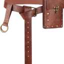 Renaissance Belt Pouch Waist Bag Pouch Skirt Hike Medieval Bag Ren Faire Costume Accessories for Halloween (Brown, Skirt Hike Set)