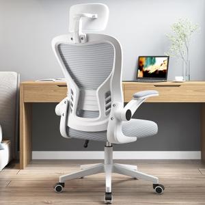 Ergonomic Office Chair, Headrest Desk ChairHome Office Swivel Task Chair with Adjustable Height, Lumbar Support and Backrest 90-120 Adjustable Computer Executive Desk ChairGrey