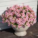 16 Bundles Artificial Flowers for Outdoor Realistic Faux Flower Spring Summer Garden Home Decoration, Hanging Daisy with Eucalyptus Leaves Fake Plants Greenery Balcony Porch Patio Front Door Decor