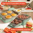 Bella 10"x 20" Ceramic Fold-n-Store Dual Temp Griddle, Fits-anywhere Kitchenware, EverGood Ceramic Nonstick Coating, 2 Temperature Zones up to 400F, Dishwasher Safe Drip Tray, 1500 Watt, Seaglass