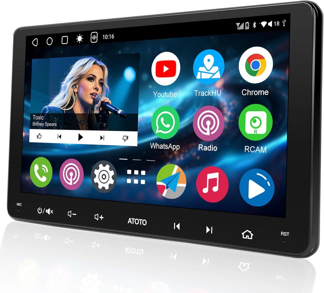 ATOTO 9 inch Andriod Car Stereo Double Din Radio with with Dash & Rear Cam, 2G+32G, Wireless Carplay & Android Auto, Mirror Link, GPS Tracking, Dual Bluetooth, WiFi/BT/USB Tethering, HD LRV