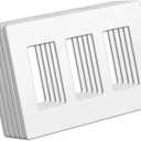 BESTTEN (5 Pack) USWP4 Matte White Series, 3-Gang Screwless Wall Plate, Decor Outlet Cover, H4.69 x W6.54, for Light Switch, Dimmer, USB, GFCI, Receptacle