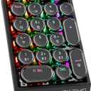 7KEYS Retro Mechanical Numpad with RGB Backlit, Hot Swappable, Wireless Bluetooth and 2.4G Connection, 1000mAh Battery, Function Knob for PC Laptop