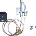 Manual Safety Pilot Control System for Gas Log Sets  Compatible with Natural Gas & Propane, Includes Heat Shield and Pilot Kit (Pilot)