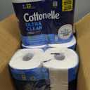 Cottonelle Ultra Clean Toilet Paper with Active CleaningRipples Texture, Strong Bath Tissue, 32 Family Mega Rolls = 176 Regular Rolls (8 Packs of 4)
