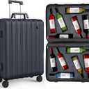 boldworks Wine Suitcase for Airplanes 12 Bottle Wine Luggage for Airplane Travel with TSA Approved Lock and Removable Insert to Carry Liquor Black Color Case
