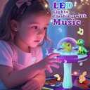 RetroAudio Dinosaur Sit and Spin Toy for Toddlers 1-3 3-5 360Spinning Toys Birthday Gift for Girls Boys, Sit n Spin Toys for Toddlers 2-4 with LED & Music Active Play Early Development Toy