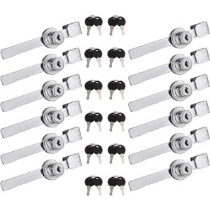 12Pack Display Case Lock Showcase Lock for Sliding Glass Door with 24 Keys (Keyed Alike)