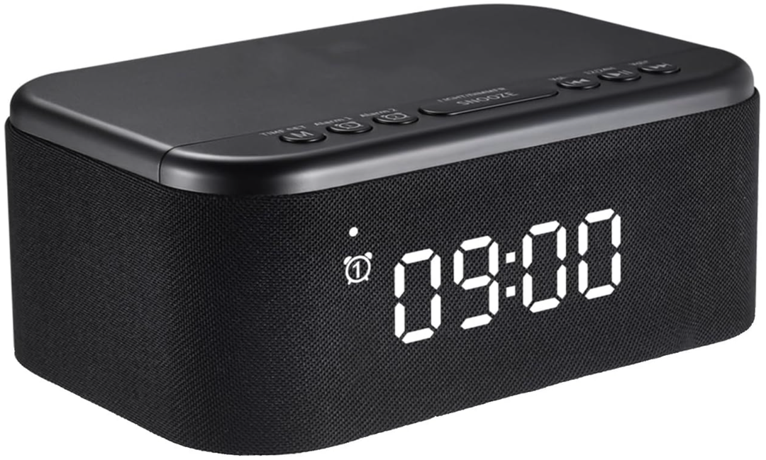 Fansbe Bluetooth Alarm Clock Dim 12/24H, Blackone