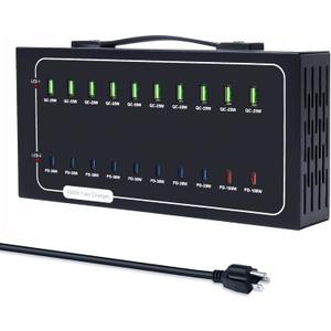 690W USB Charging Station, 20 Port Fast Charging Station for Multiple Devices, PD 100W USB C Charger Block, Smart Power Delivery & Multi Protection for Laptop MacBook iPhone, iPad, Tablet, and More