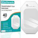 Transparent Film Dressing 40 Packs 4" x 4.75" Waterproof Clear Bandages for Tattoo Aftercare Bandage,Scar Therapy,Wound Care
