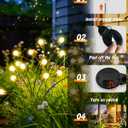 OZS 6 Pack Total 48 LED Solar Garden Lights Fairy Outdoor - Solar Firefly Lights Outdoor, Sway by Wind, Waterproof for Garden Patio Pathway Fairy Decoration (Warm White)