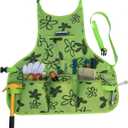 2 x Zojo Heavy Duty Waxed Canvas Work Apron for Home Garden,with Multi Tool Pockets,for Men & Women (Flower Print)