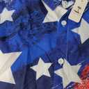 Yoimira 4th of July Shirts for Men,Patriotic Grunge Concept USA Flag Button-Down Casual Short Sleeve Hawaiian Shirts for Men 3XL