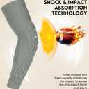 Compression Padded Arm Sleeves for Youth & Adults - Elbow & Forearm Support - Breathable Football Padded Sleeves (Grey)