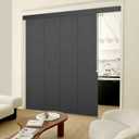 Adjustable Panel Track Blinds Blackout Vertical Blinds with Valance, Sliding Glass Door Blinds, Room Dividers, Retractable Track from 74" to 133" W, Trimmable Panel Up to 102" H (Dark Grey)