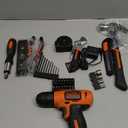 BLACK+DECKER 8V MAX 57-Piece Cordless Drill and Household Tool Kit for Home with Tool Storage Bag (BDCD8PK)