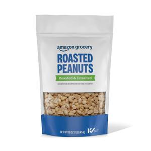 Amazon Grocery, Roasted Peanuts, Roasted & Unsalted, 16 Oz (EXP 02/02/27)