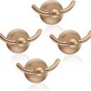 FILTA Bathroom Towel Hooks, Brushed Brass Robe & Towel Hooks for Wall Mounted, Traditional Towel and Robe Hooks for Hanging Towels, Bath Towel Holder for Shower(4 Pack)