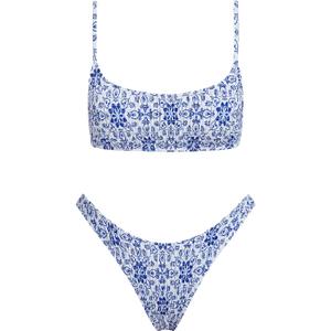 VOLAFA Women's Triangle Bikini Set Smocked Textured Scoop Frilled Print Ruched Elastic Swimsuit Two Piece Bathing Suit (6, Blue3) VOLAFA Women's Triangle Bikini Set Smocked Textured Scoop Frilled Print Ruched Elastic Swimsuit Two Piece Bathing Suit (6, Blue3)