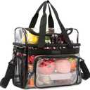 Heavy Duty Clear Lunch Tote Stadium Bag Approved Durable Crossbody Travel Makeup Cosmetic Box for Football Basketball Baseball Games Concerts Work Correctional Officers