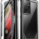 Poetic Guardian Case [6FT Mil-Grade Drop Tested] Designed for with Samsung Galaxy S21 Ultra 5G 6.8", Built-in Screen Protector Work with Fingerprint ID, Full Body Shockproof Case, Black/Clear