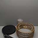 Rattan Floor Lamp, Arc Floor Lamps for Living Room, Farmhouse Standing Lamp with Adjustable Hanging Fabric Shade, Tall Pole Lamp with Foot Switch, Over Couch Arched Reading Light for Bedroom, Office