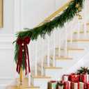 2Pack 9FT Christmas Garland Real Touch Norfolk Pine Garlands,Lifelike Greenery Garland for Mantle Fireplace Stairs Table Porch Decorations, Green Garland for Indoor Outdoor Winter Holiday Xmas Decor