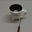 Chocolate Fondue Mug Ceramic Melting Mug Fondue Coffee Cup Melting Fondue Mug for Chocolate Cheese Butter 130 ml (W)