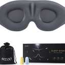 MZOO Luxury Sleep Eye Mask for Side Sleeper Men Women, Zero Eye Pressure 3D Sleeping Mask, Light Blocking Patented Design Night Blindfold, Soft Eye Shade Cover for Travel, Grey