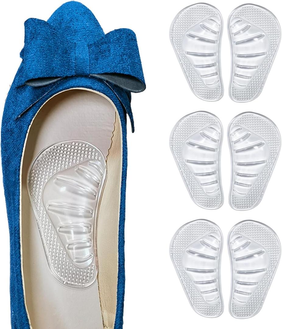 Arch Support Insoles for Feet Relief! Gel Inserts for Flat Feet, Low Arch Support & Plantar Fasciitis | Gel Arch Pads for Men Women Kids(3 Pairs)