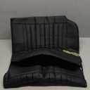 BWBWND Leather Car Seat Cover, Breathable Rear Seat Bottom Cushion Pad Filling Bamboo Charcoal, Comfortable Anti-Slip Vehicle Long Bench Cover with Storage Pockets, Car Accessories (Black)