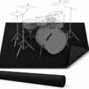 4 x 6 Ft Drum Rug: Non-Slip Carpet for Bedroom or Living Room or Office, Washable Indoor or Outdoor or Floor Mat (Black)