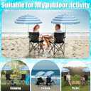 Yuntau 1 Set Beach Chair with Umbrella Foldable Camping Chair Fold up Umbrella with Universal Clamp Large Portable for Outdoors Fishing Camping Hiking Travel Picnic Beach(Black,Blue,White,Striped)