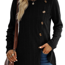 XIEERDUO Long Sleeve Tops for Women Tunics Buttons Front Slit M