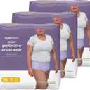 Amazon Basics Incontinence Underwear for Women, Protective, Disposable, Postpartum, Maximum Absorbency, XX-Large, Lavender, 42 Count (3 Packs of 14)