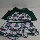 NIeyook Women Plus Size 3 Piece Tankini Swimsuits Athletic Bathing Suits with Boy Shorts Tank Top with Sports Bra, Green Leaf 26 W