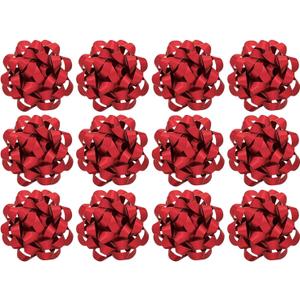 The Gift Wrap Company Decorative Glitterati Lotus Bows, Medium, Red, Pack of 12