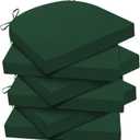 Outdoor Chair Cushions for Patio Furniture - Set of 6 Round Corner Outdoor Chair Cushions Water Resistance Seat Cushions with Ties, 16x18