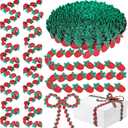15 Yard Strawberry Decorate 45 Ft Strawberry Ribbon Trim 5/8" DIY Strawberry Party Decorations Lace Applique Ribbon for Christmas Gift Box Wrapping Home Baby Shower Decor