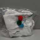 19.5 Inches Initial Monogram White Christmas Stocking Personalized, Embroidered Letter Fleece Christmas Stocking with pom poms Decoration for Family Christmas Holiday Party Decor-E