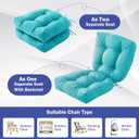 IPYNBAP Outdoor Chair Cushions Set of 4, Patio Chair Cushions with Ties, 19x19+5 Tufted Outdoor Seat Cushions, Waterproof Patio Furniture Cushions, Outdoor Dining Chair Pads, Teal