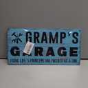 SET OF 3, Rustic Vintage Style Gramp's Garage Sign, Hanging Decorative Wood Plaque, Printed Wall Art Decor, Gift for Grandpa 12x6in